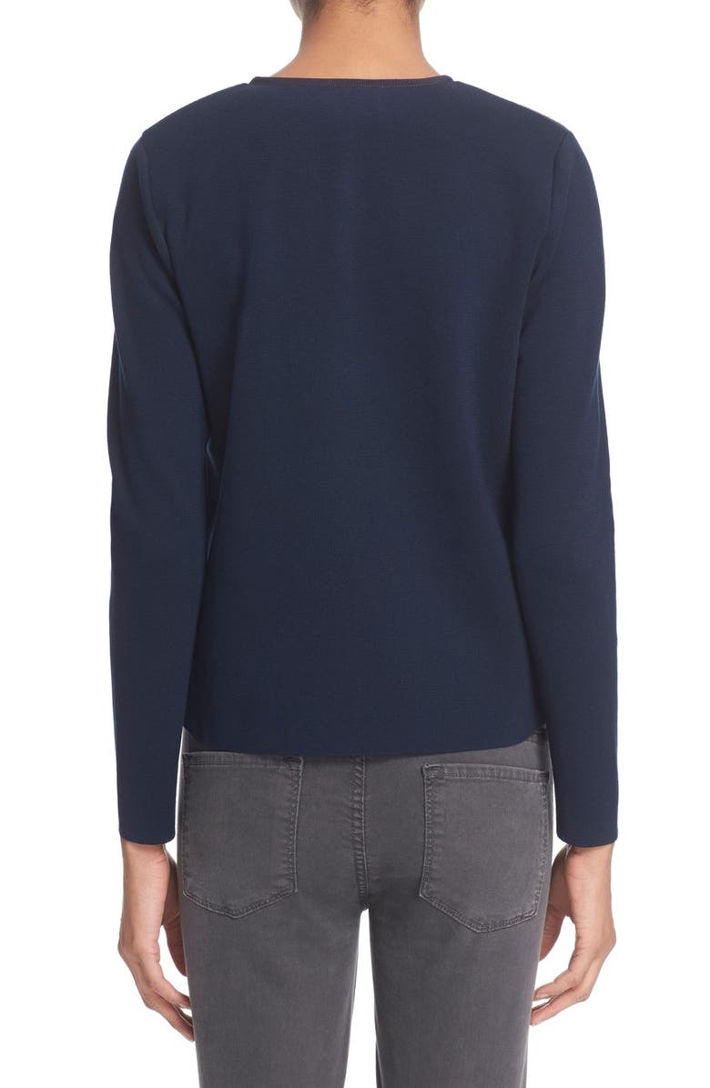 Moncler 'Maglia' Quilted Down Front Tricot Cardigan, Alternate, color, 