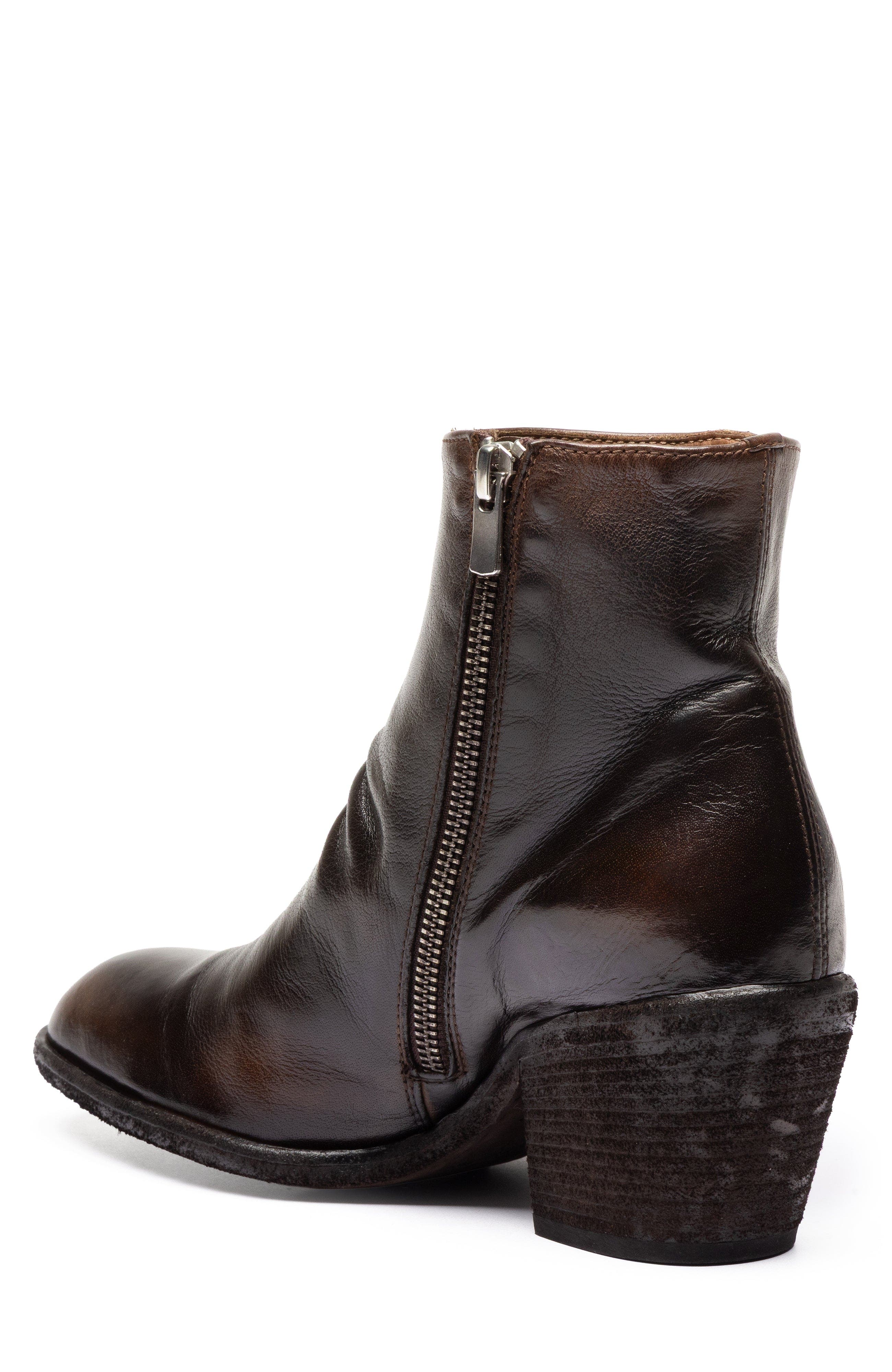 Officine Creative Sydne 008 Leather Pointed-Toe Bootie, Alternate, color, Dark Brown