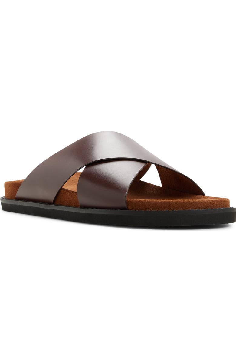 G.H.BASS Charleswood Cross Strap Sandal, Main, color, Dark Brown