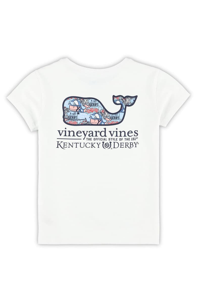 vineyard vines Girls Preschool Vineyard Vines White 151st Kentucky Derby Whale Sticker T-Shirt, Alternate, color, White