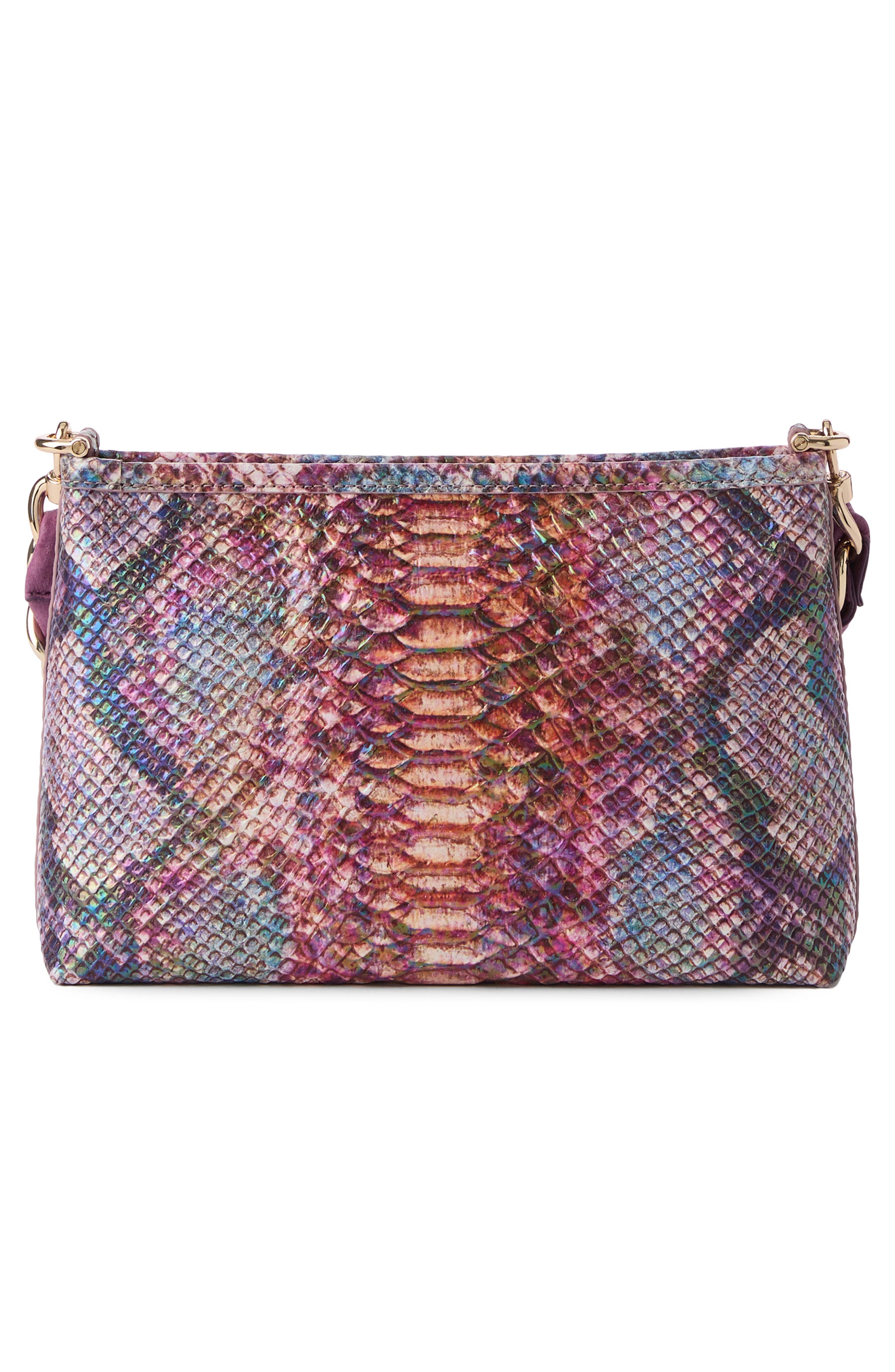 Brahmin Mod Lorelei Croc Embossed Leather Shoulder Bag, Alternate, color, Dewberry