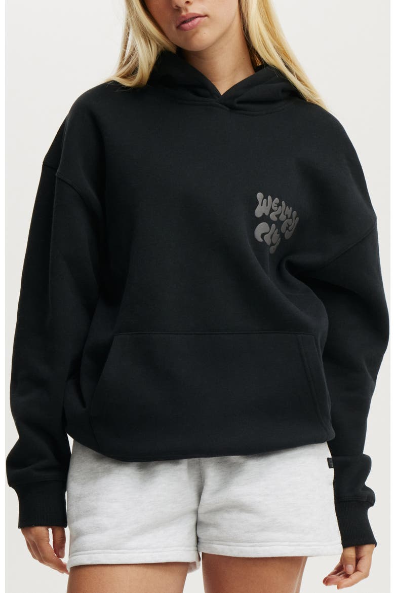 Women's Active Plush Premium Graphic Hoodie, Main, color, Black Bhwc Wellness Club V2