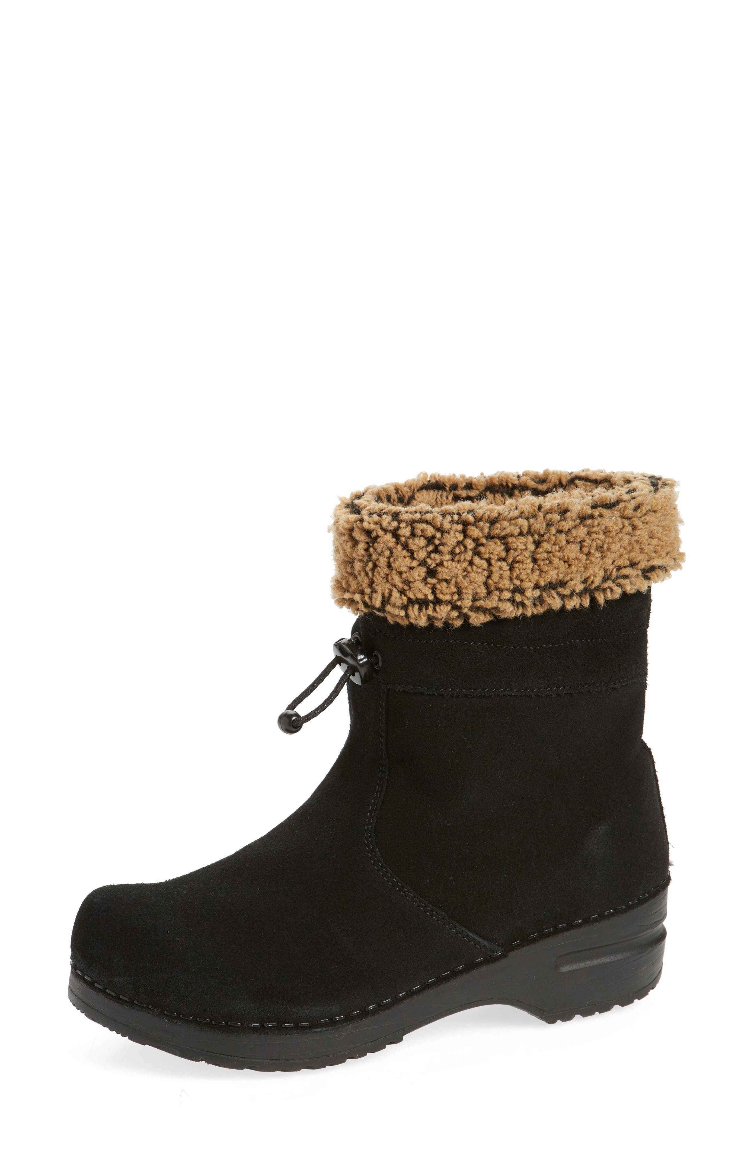 Sanita Yama Fleece Bootie, Main, color, Black