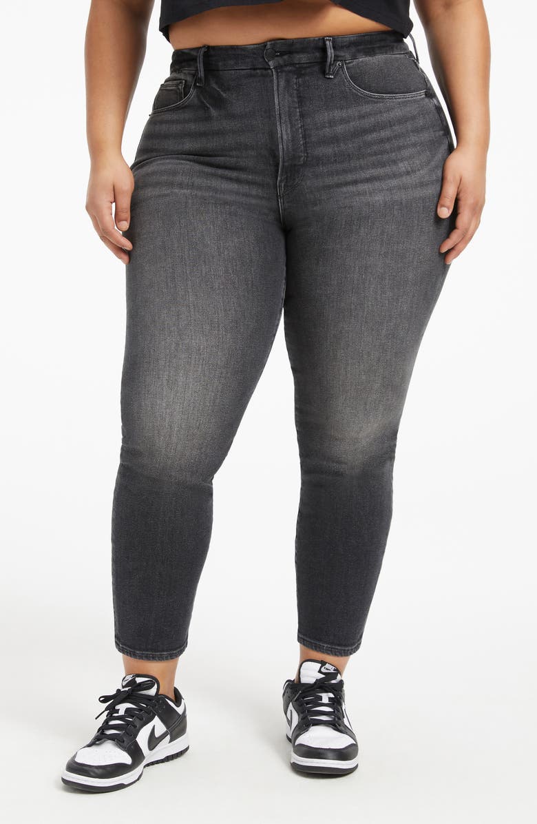 Good American Good Classic Ankle Straight Leg Jeans, Alternate, color, 