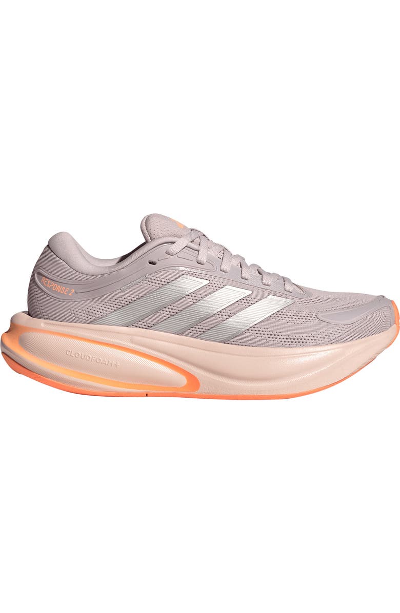 adidas Response 2 Running Shoe, Alternate, color, Ice Purple/ Silver/ Orange