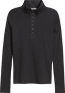 Mavi Jeans Half Button Turtleneck Cotton Top