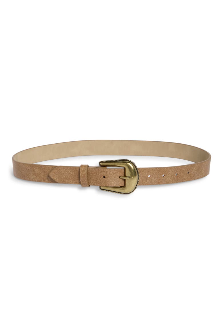 Faux Leather Western Belt, Main, color, TAN