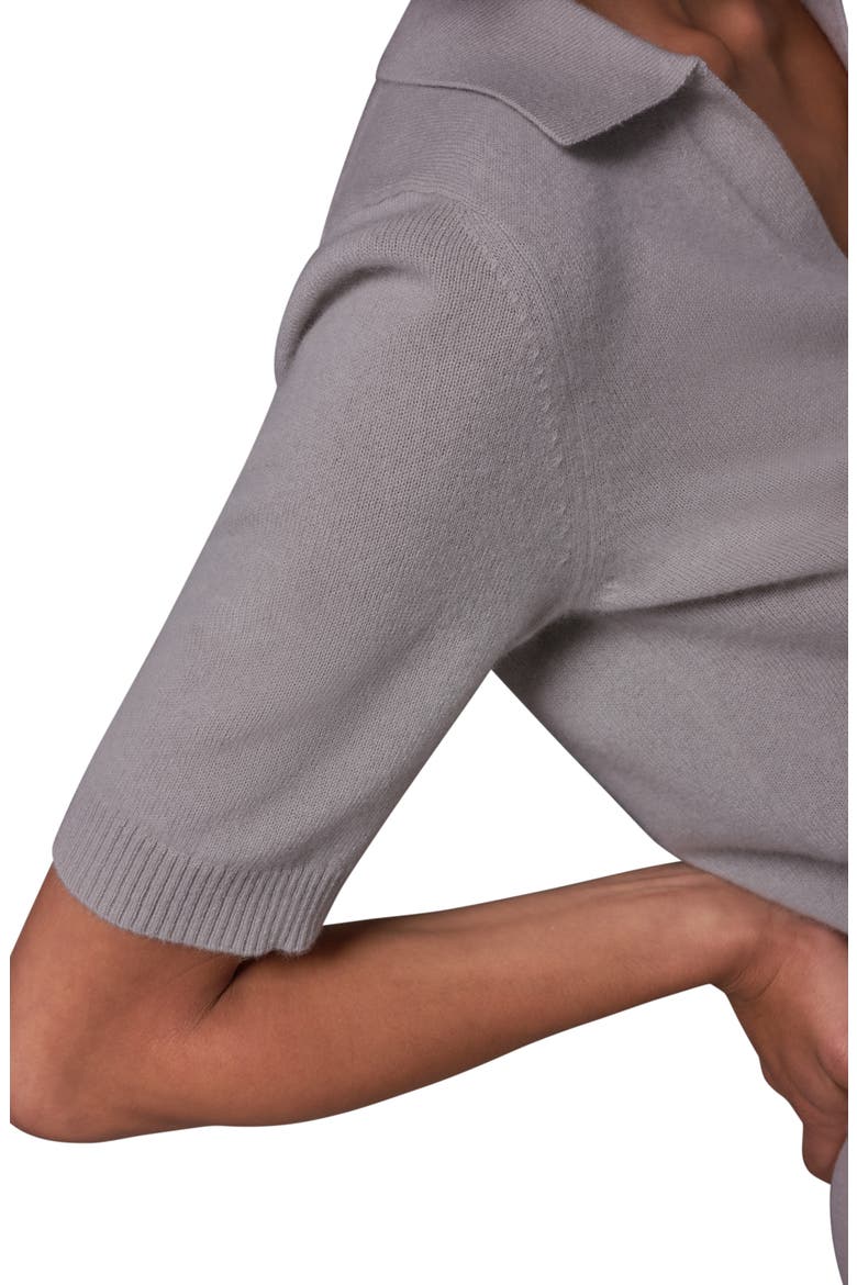 Cashmere Elbow Sleeve Polo Sweater, Alternate, color, TUSCAN GRE