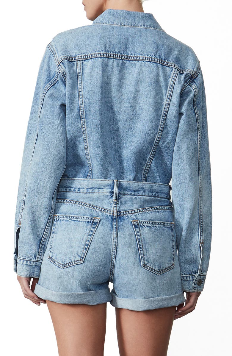 GRLFRND Renata Denim Romper, Alternate, color,