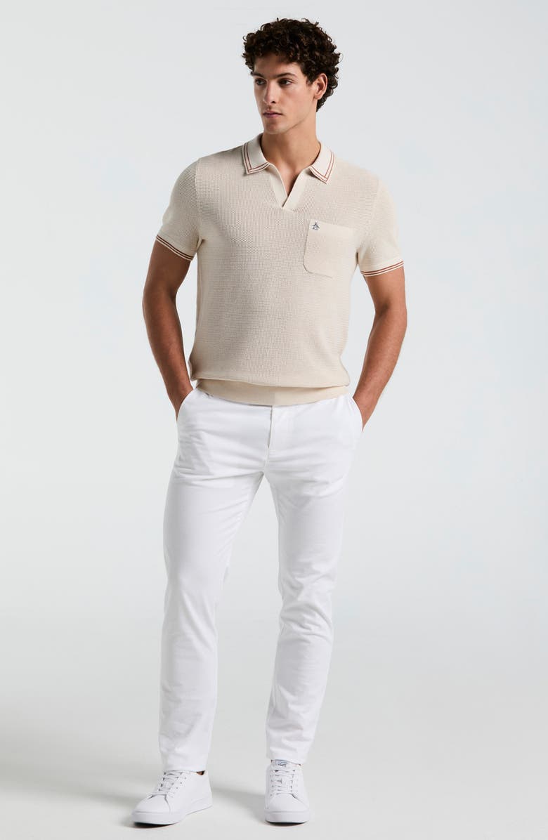 Original Penguin Tipped Mesh Polo Sweater, Alternate, color, 