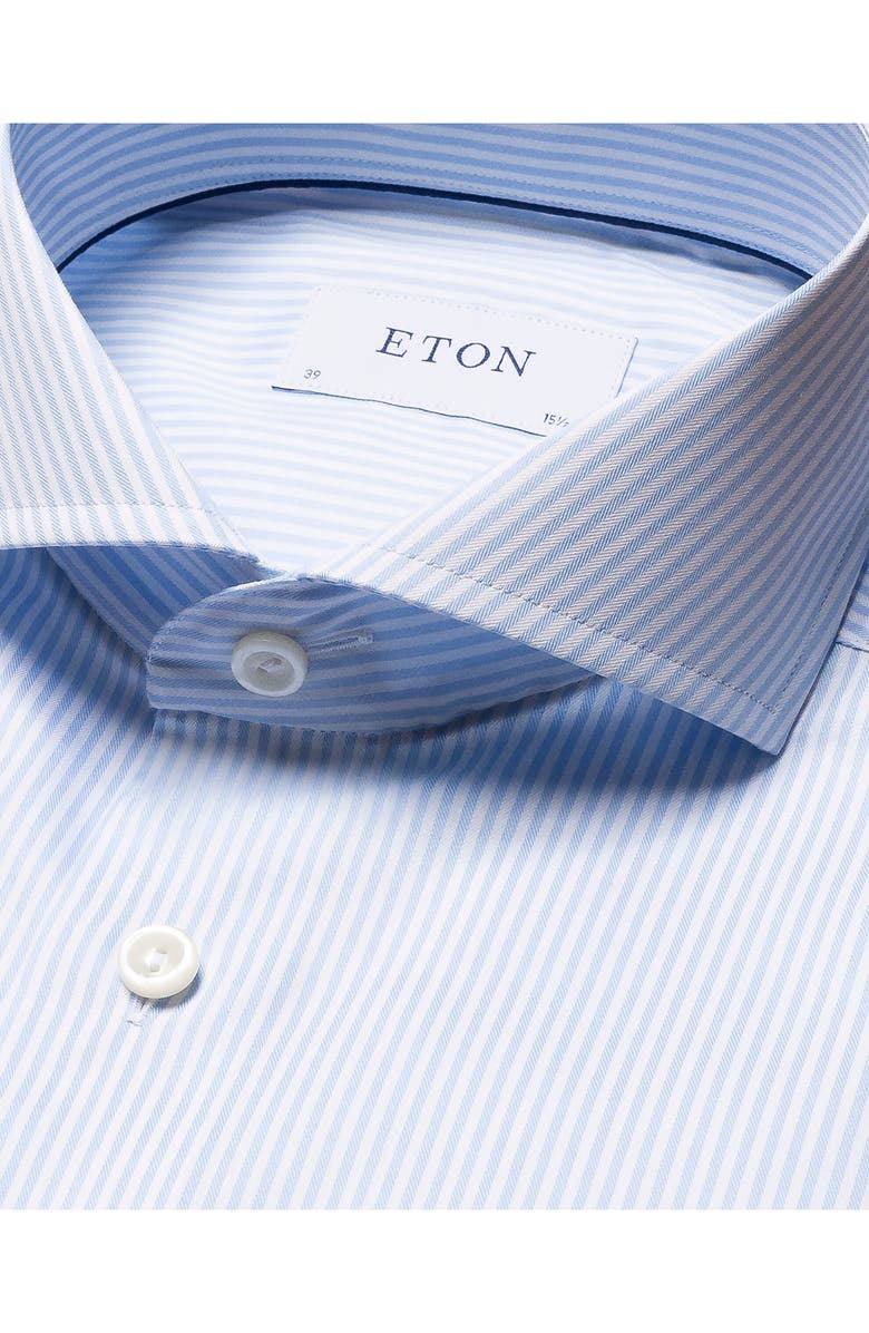 Eton Contemporary Fit Striped Cotton Twill Dress Shirt, Alternate, color, 