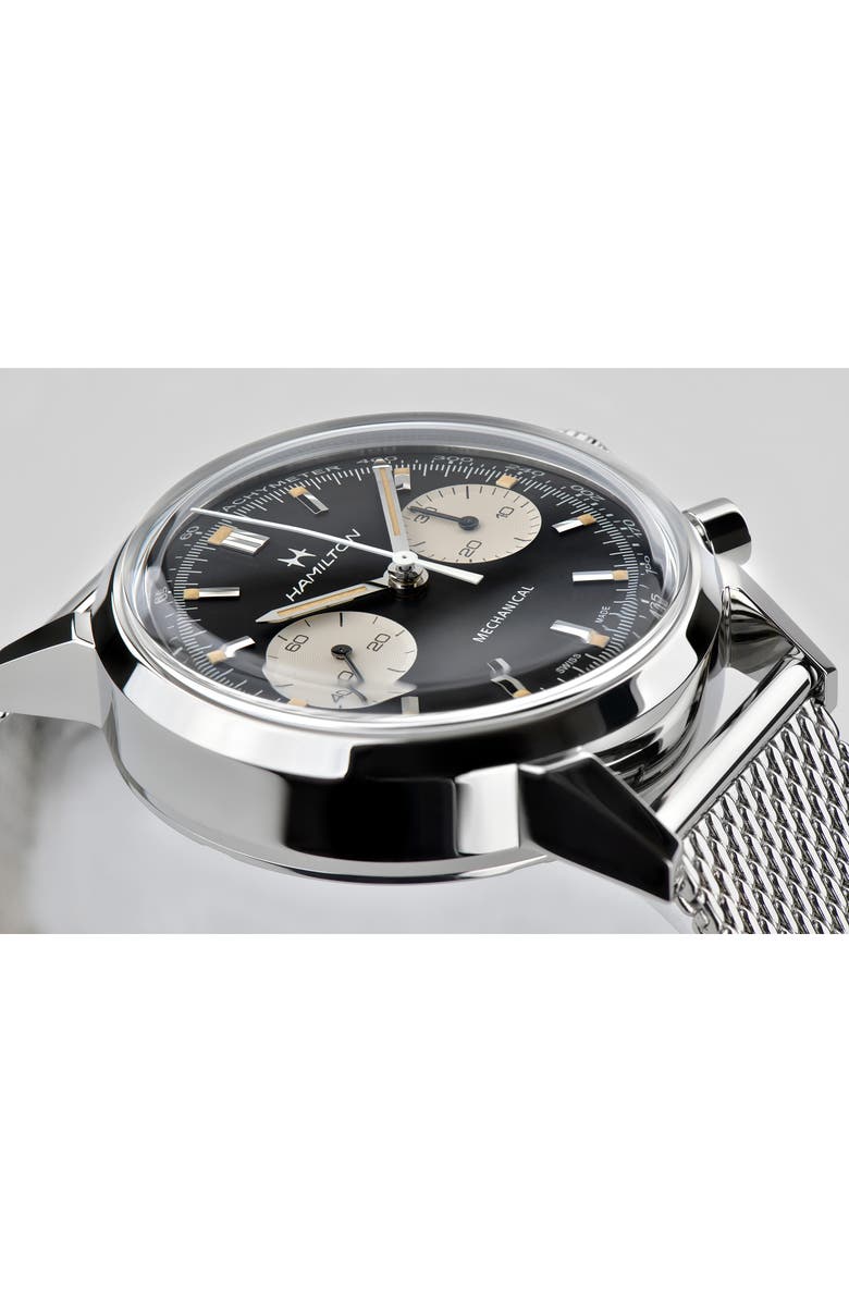 Hamilton American Classic Intra-Matic Chronograph Mesh Strap Watch, 40mm, Alternate, color, 