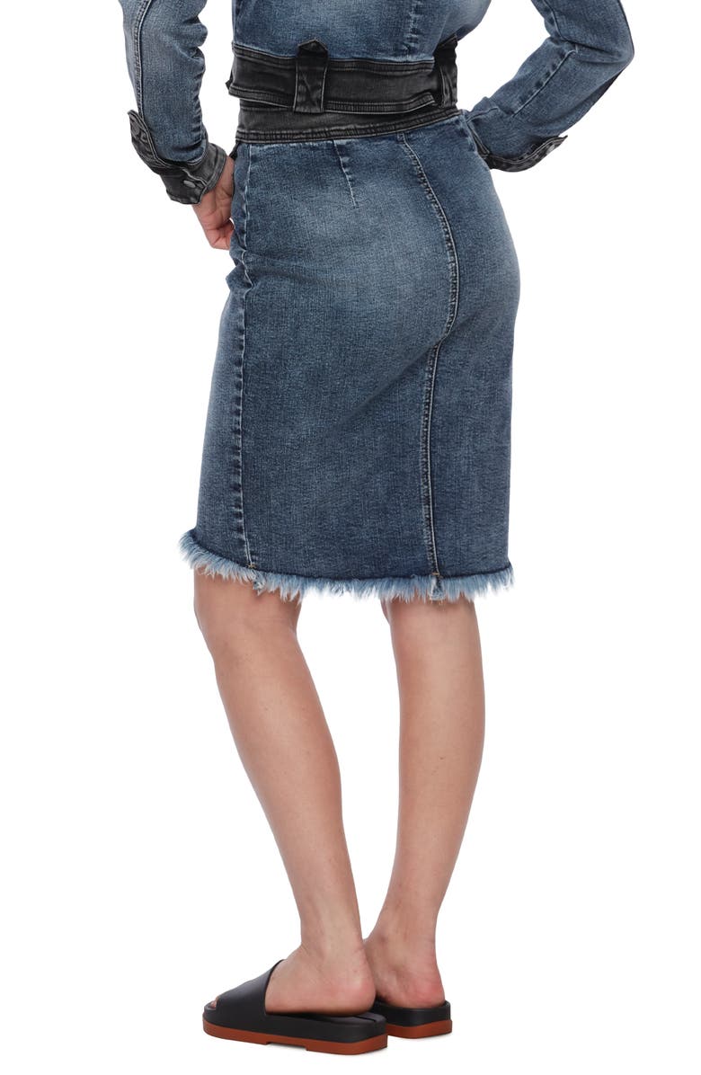 Wash Lab Denim Wash Lab Hampton Button Front Denim Skirt, Alternate, color,