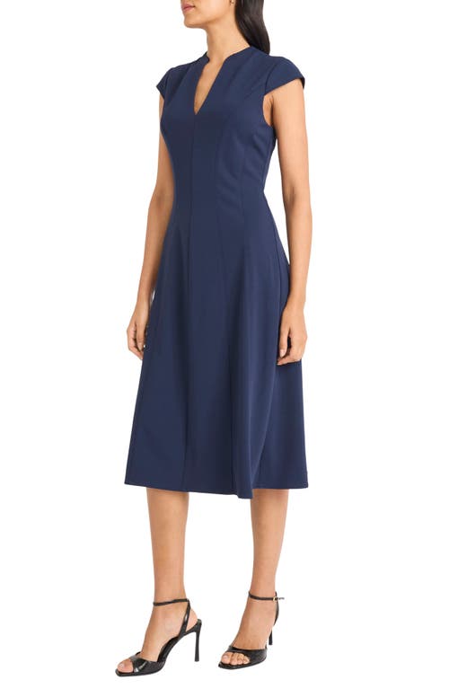 Maggy London Princess Seam Scuba Crepe Midi Dress