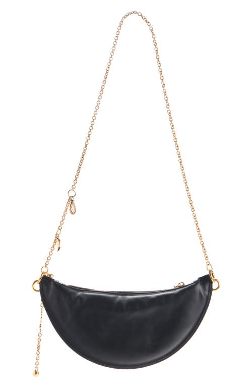 Chloé Mini Icons Leather Half Moon Crossbody Bag In Black
