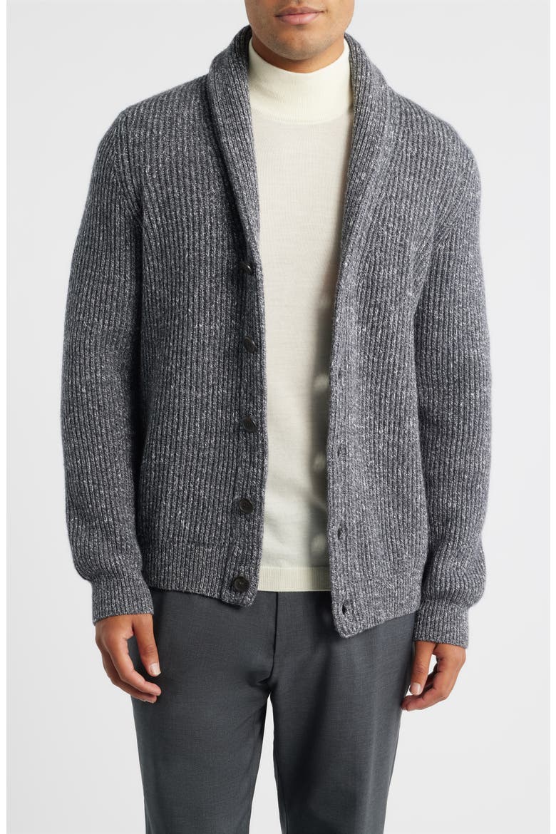 Wool & Silk Shawl Collar Cardigan, Main, color, GREY