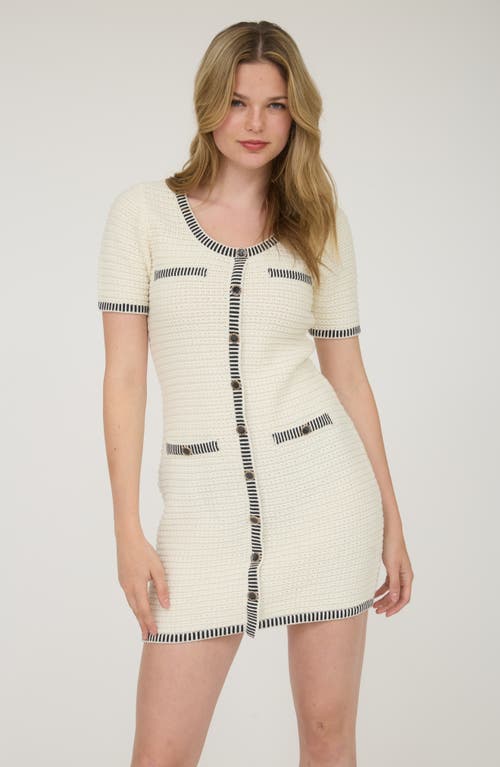 August Sky Stripe Short Sleeve Minidress In White