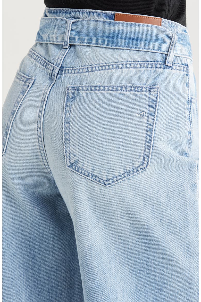 Belted High Waist Wide Leg Jeans, Alternate, color, LIGHT WASH