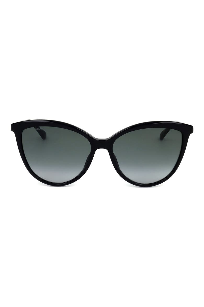 56mm Cat Eye Sunglasses, Main, color, BLACK