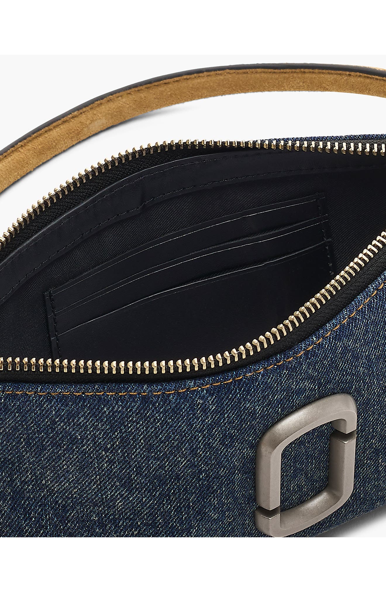 Marc Jacobs The Snapshot Denim Convertible Pochette Shoulder Bag, Alternate, color, Dark Wash Indigo