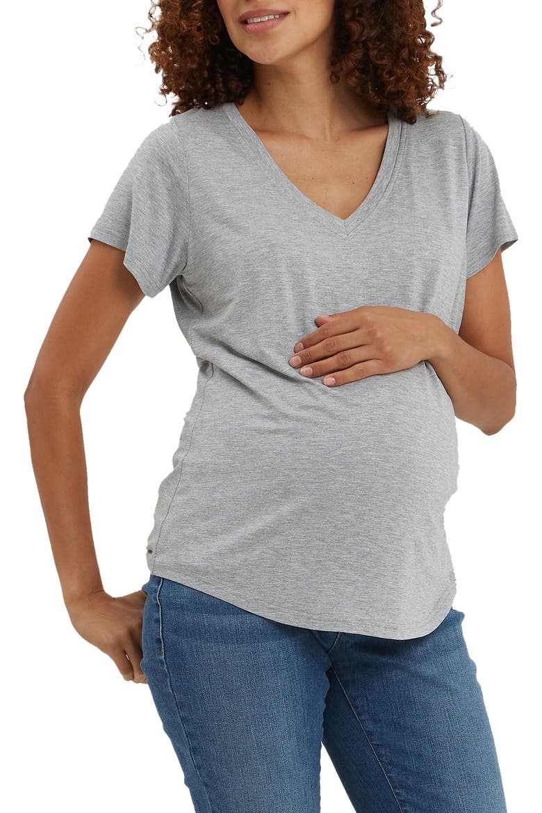 The Maternity & Nursing Tee, Alternate, color, HEATHER GRAY