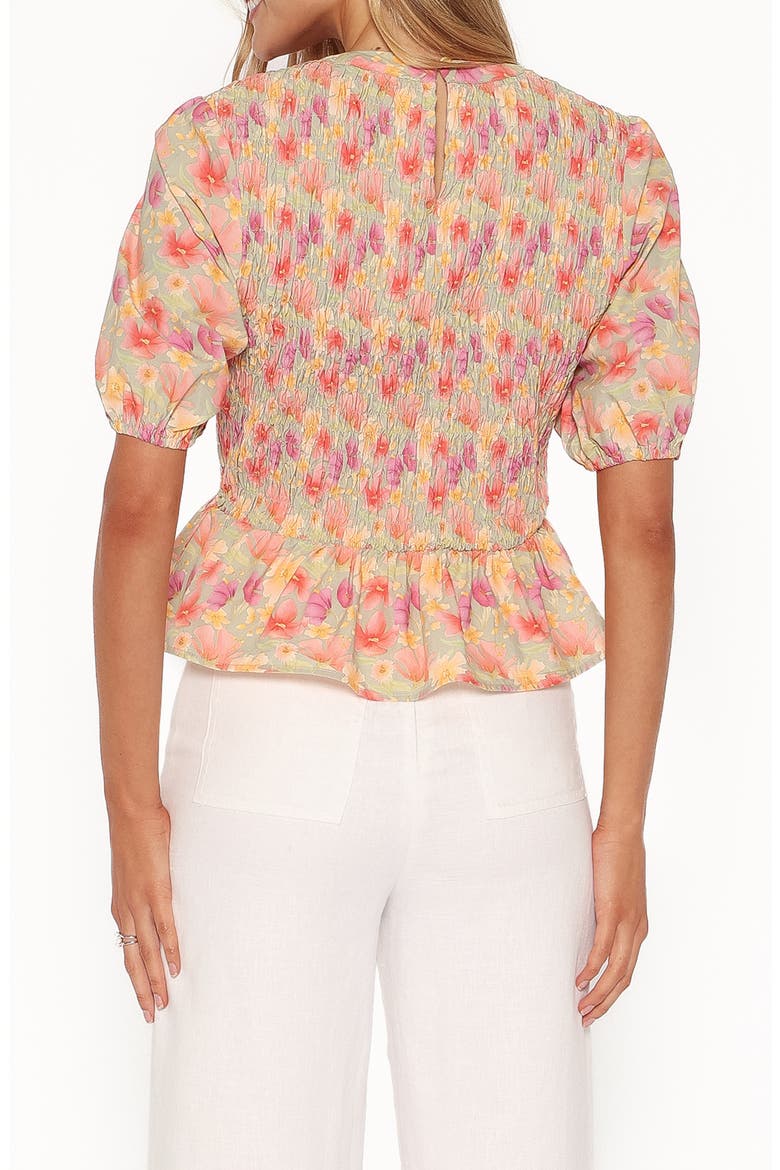 Ross Smocked Cotton Top, Alternate, color, SAGE WILDFLOWER