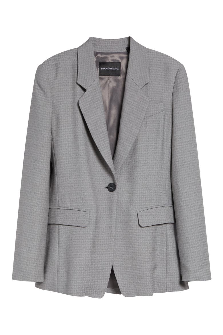Structured Single Button Blazer, Main, color, ECRU/ BLACK