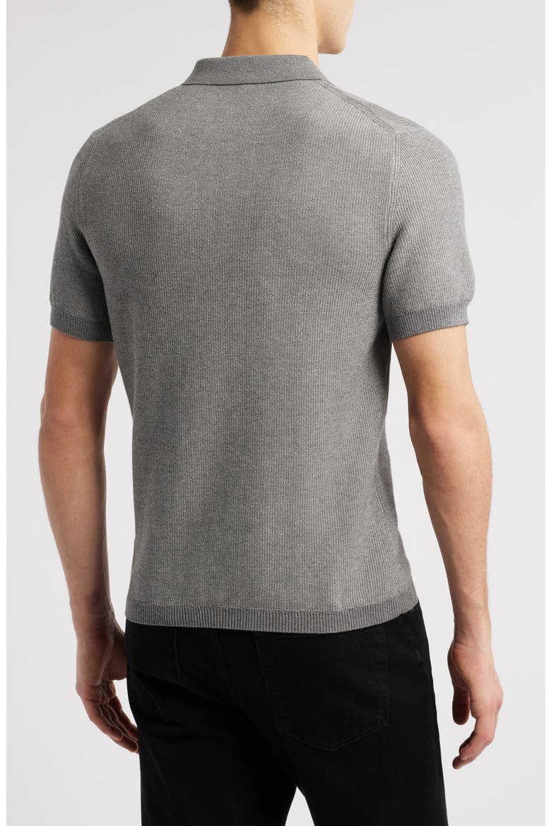 Barley Short Sleeve Cotton Polo Sweater, Alternate, color, GREY