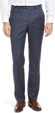 Santorelli Roma Flat Front Loro Piana Wool Serge Dress Pants