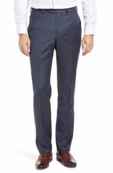 Santorelli Roma Flat Front Loro Piana Wool Serge Dress Pants