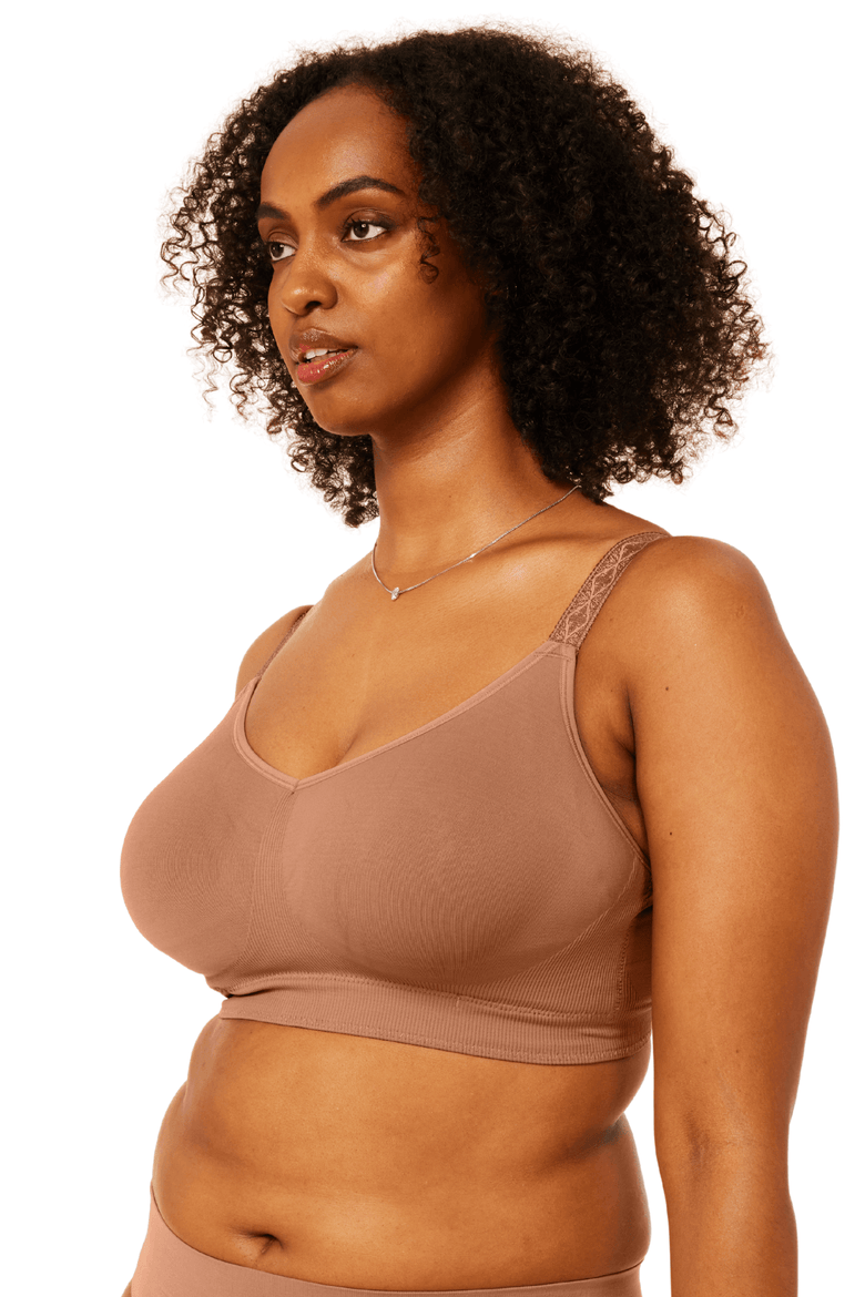 Basic Fuller Bust Wire-Free Bra, Alternate, color, Clay