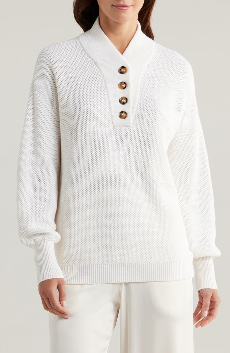 Lunya Cottonsilk<sup>™</sup> Organic Cotton Blend Pocket Henley, Main, color, Sincere White