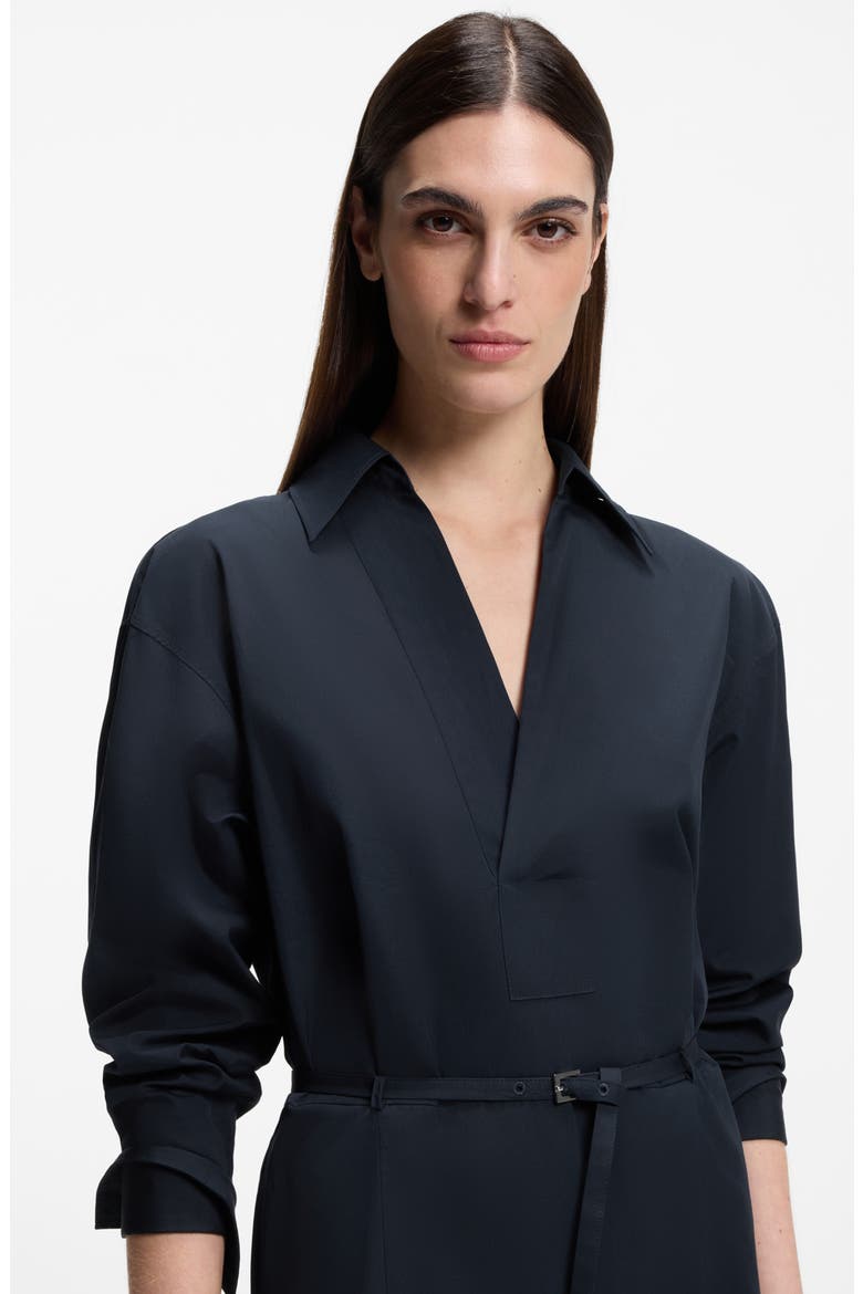 Doloh Long Sleeve Asymmetric Hem Cotton Midi Shirtdress, Alternate, color, SKY CAPTAIN