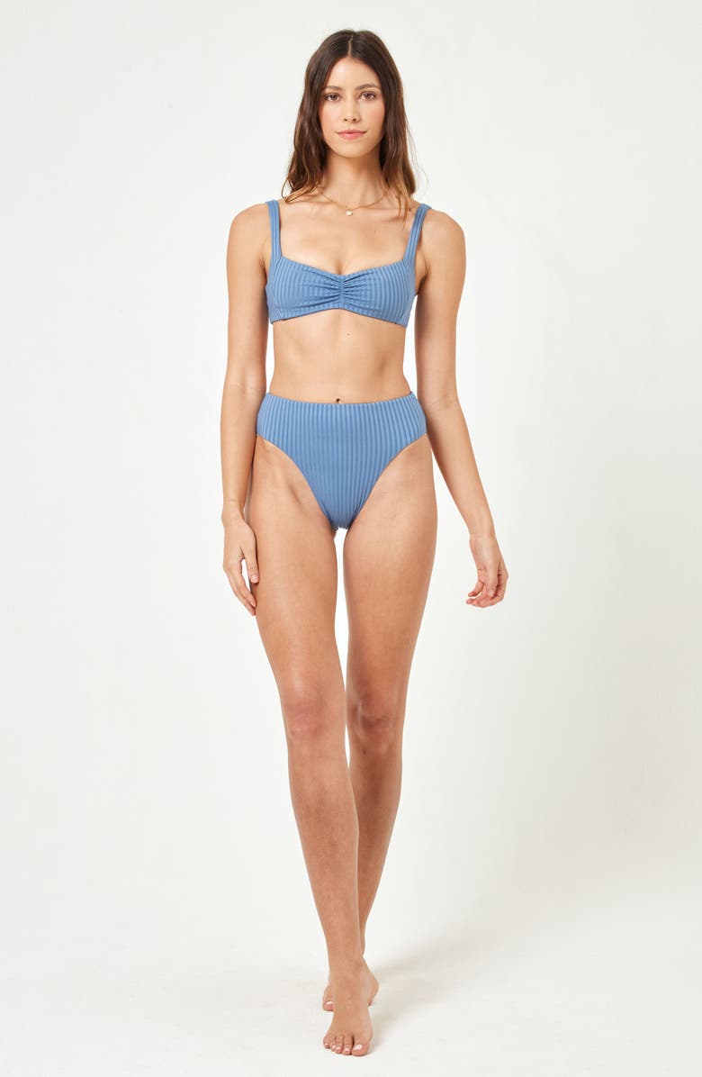 LSPACE Savannah High Waist Bikini Bottoms, Alternate, color, Baltic