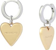 AllSaints Heart Drop Huggie Hoop Earrings