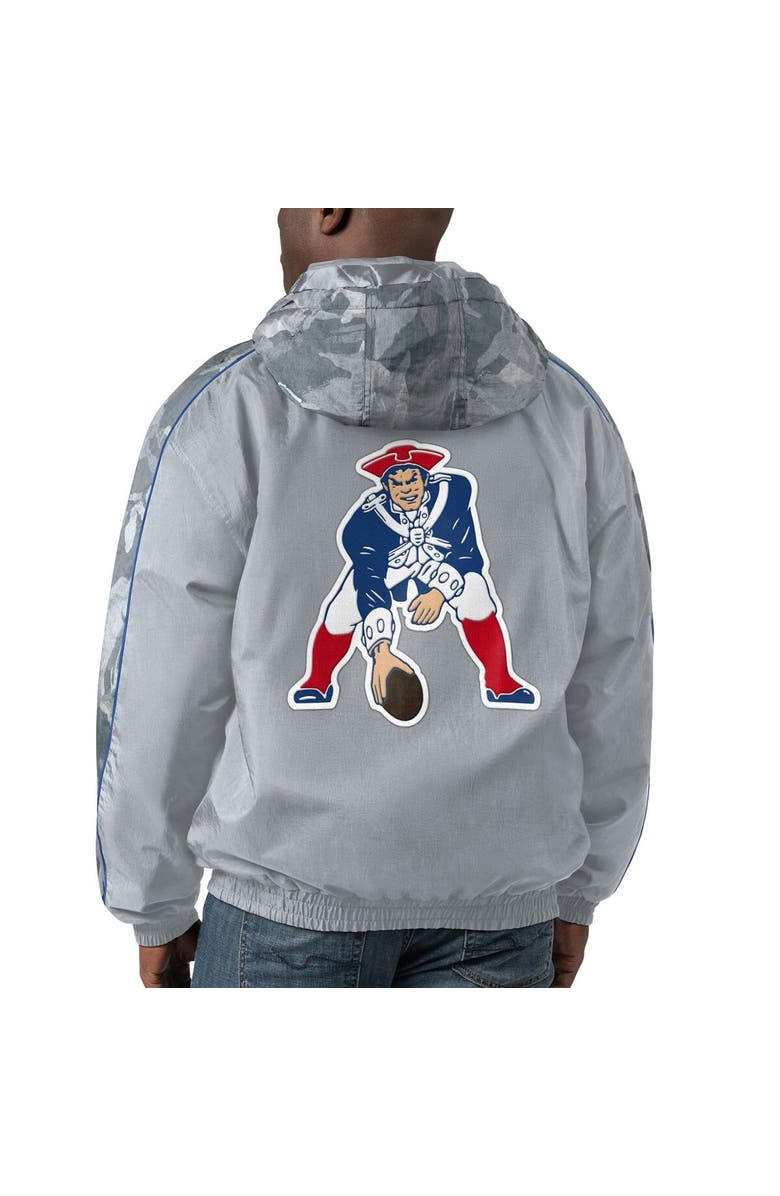 STARTER Men's Starter Gray New England Patriots Thursday Night Gridiron Throwback Full-Zip Jacket, Alternate, color, Gray