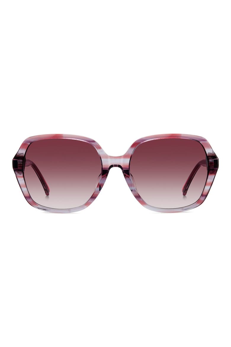 57mm ellery butterfly sunglasses, Main, color, PINK HORN