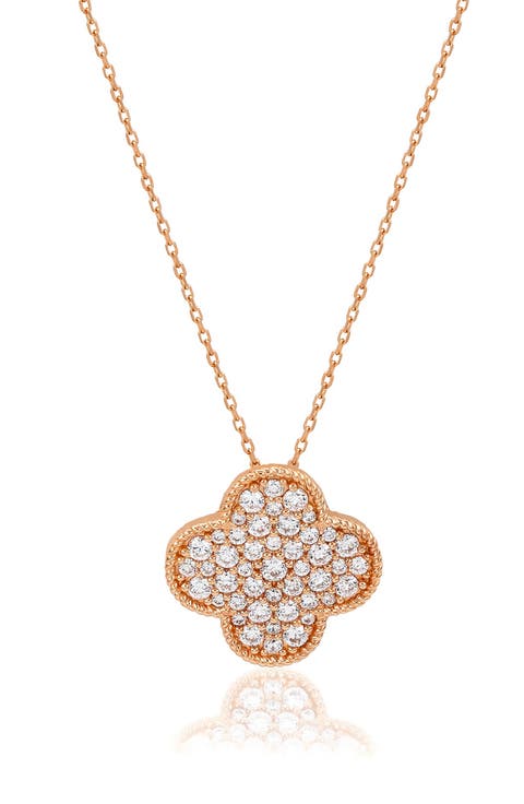 Pavé Cubic Zirconia Clover Pendant Necklace