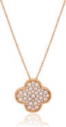 SUZY LEVIAN Pavé Cubic Zirconia Clover Pendant Necklace