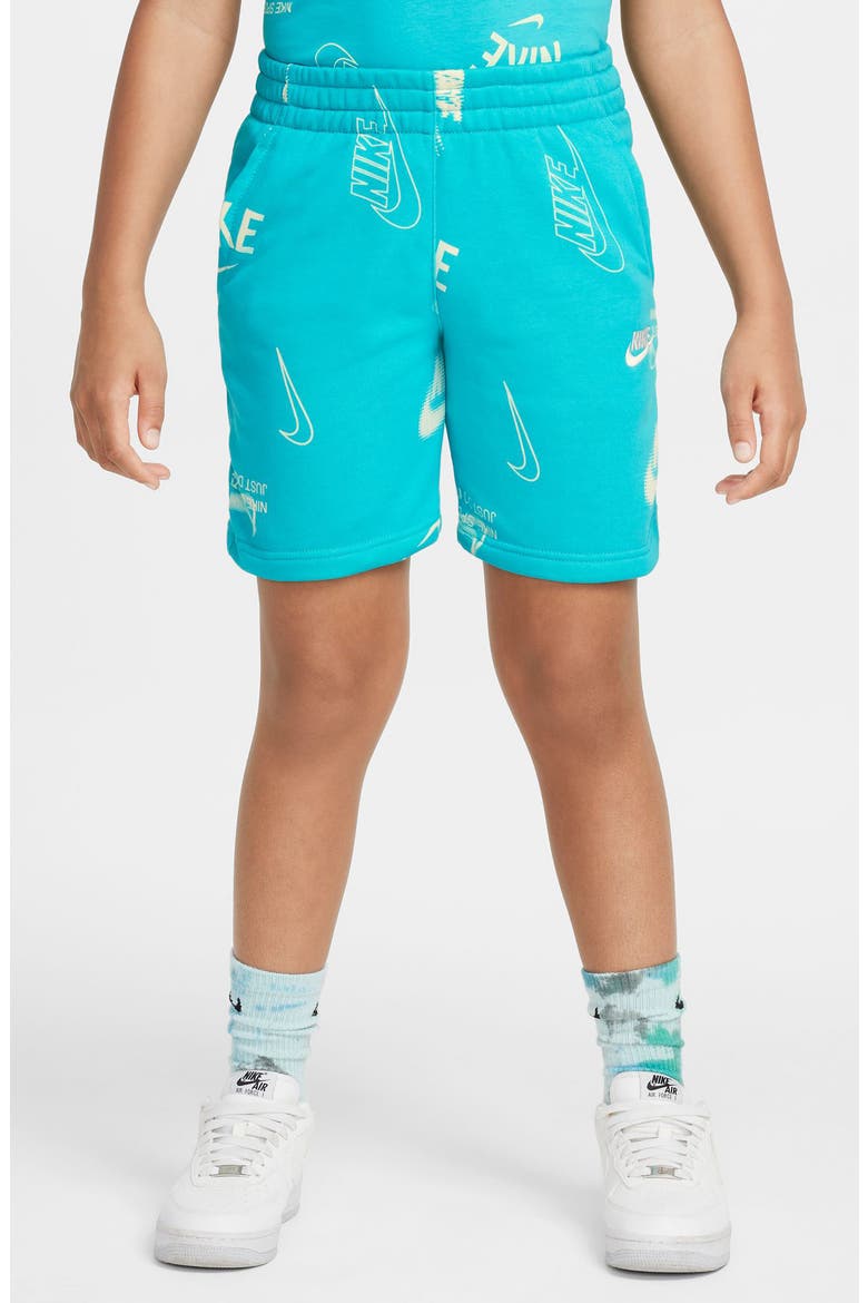 Kids' Club French Terry Shorts, Main, color, DUSTY CACTUS/ CACTUS/ WHITE