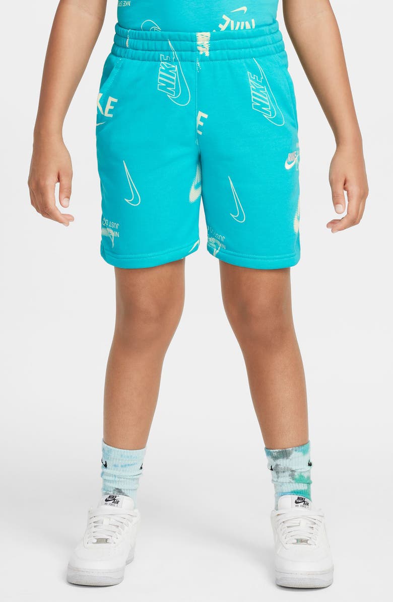 Nike Kids' Club French Terry Shorts, Main, color, Dusty Cactus/ Cactus/ White