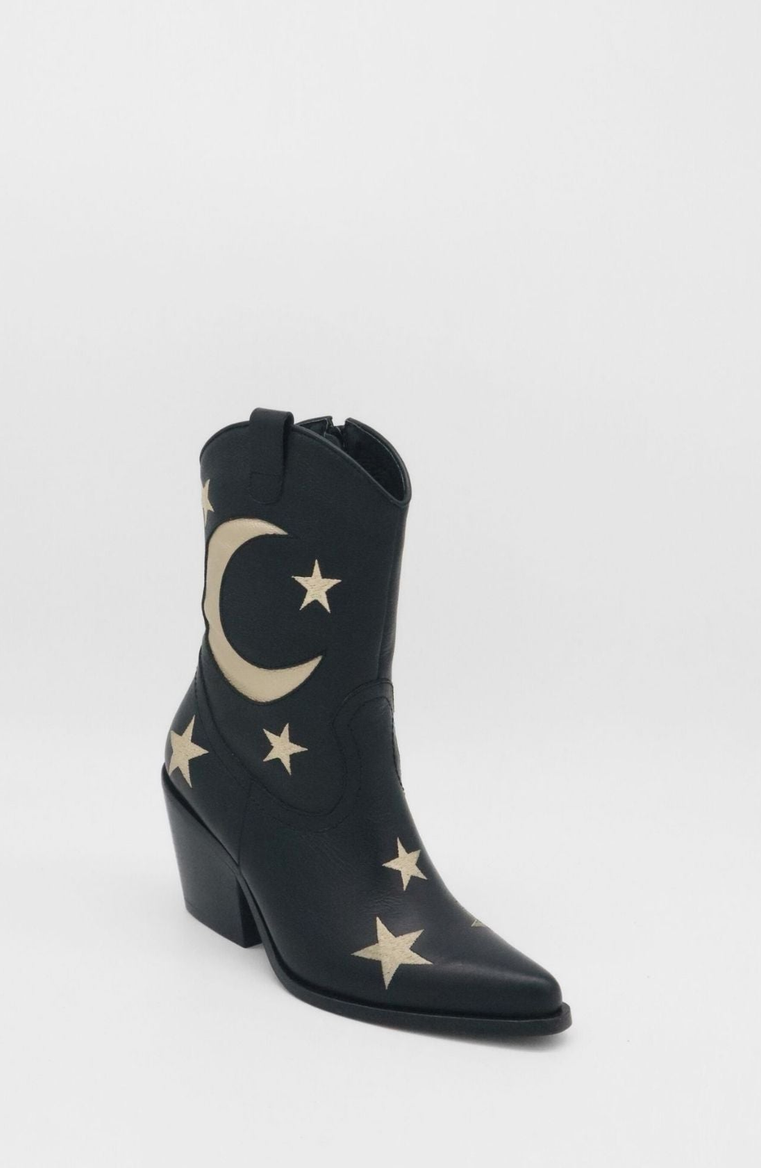 STIVALI NEW YORK Moonlight Western Inspired Cowboy Boots, Main, color, Moon And Stars