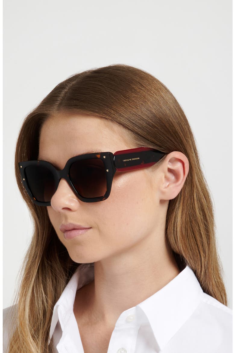 53mm Gradient Square Sunglasses, Alternate, color, HAVANA/ BROWN