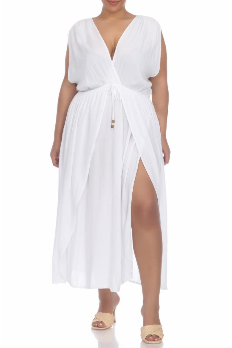 Maxi Cover Up Dress, Main, color, WHITE