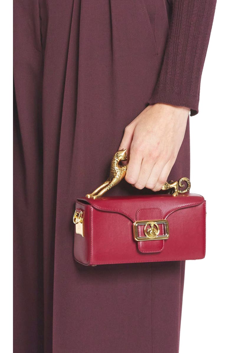 Lanvin Nano Pencil Cat Leather Bag, Alternate, color,