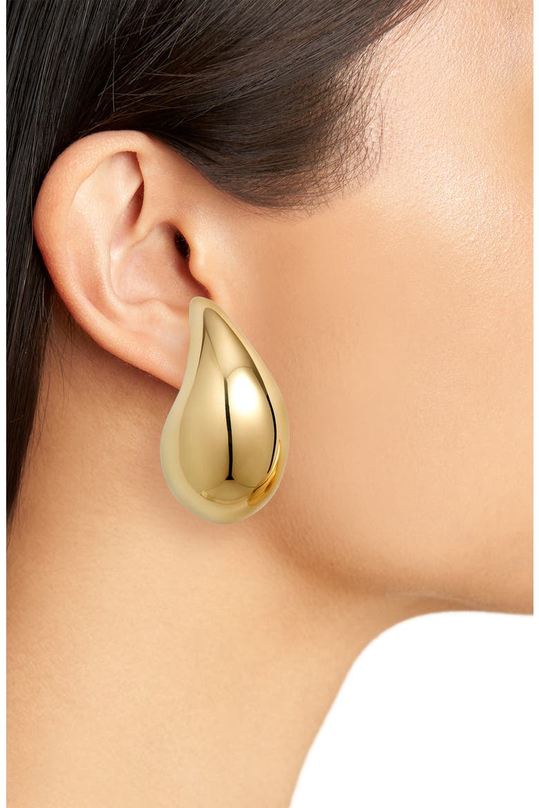 Sterling Silver Teardrop Earrings, Alternate, color, 8120 YELLOW GOLD