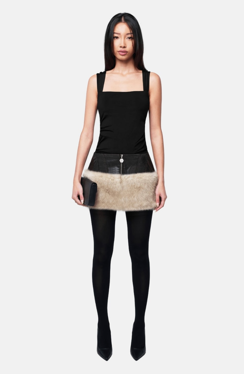 OW Collection KENDRA Skirt, Alternate, color, Distressed Black