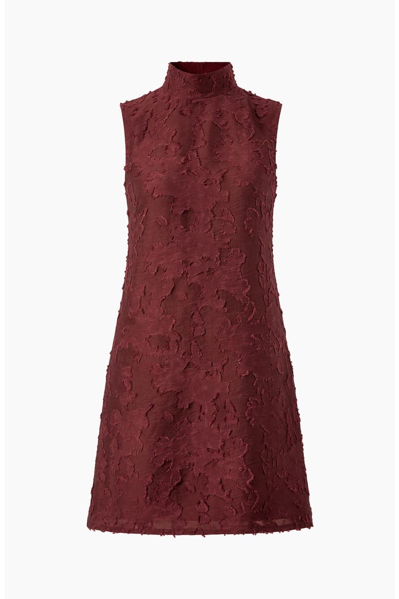 Sleeveless Lace-textured A-line Dress, Alternate, color, Wine