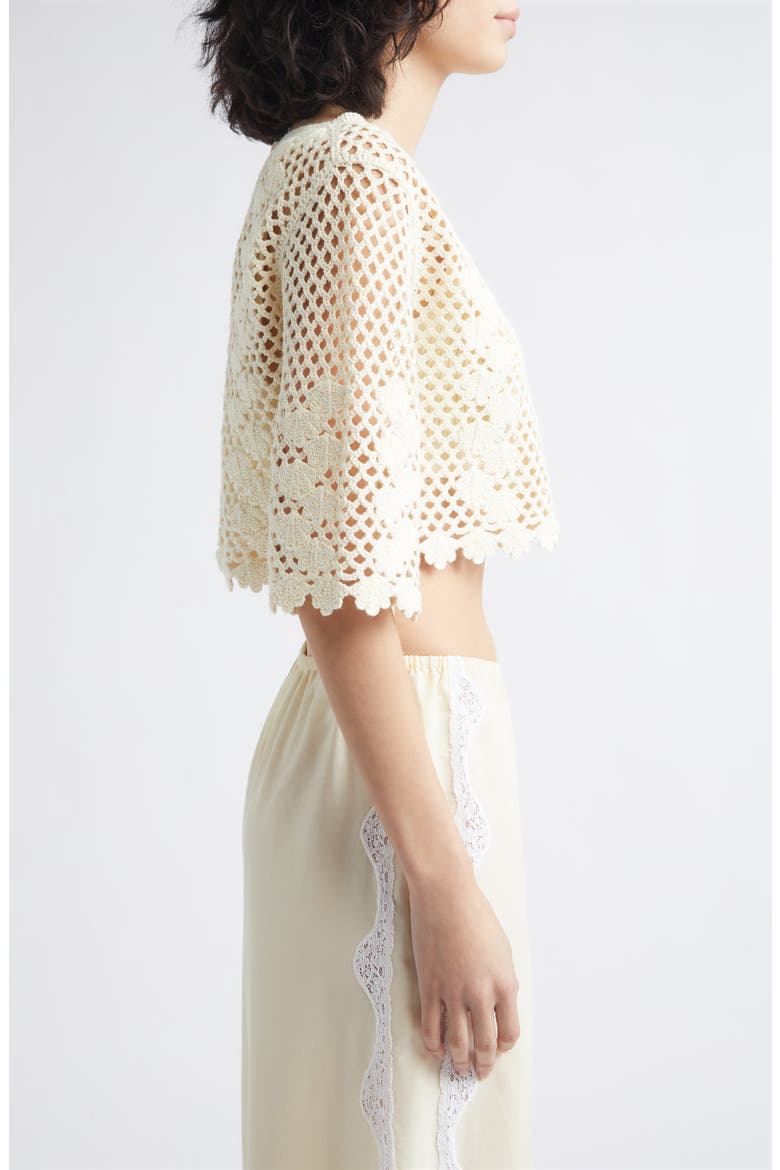 Saskia Cropped Cotton Top, Alternate, color, IVORY