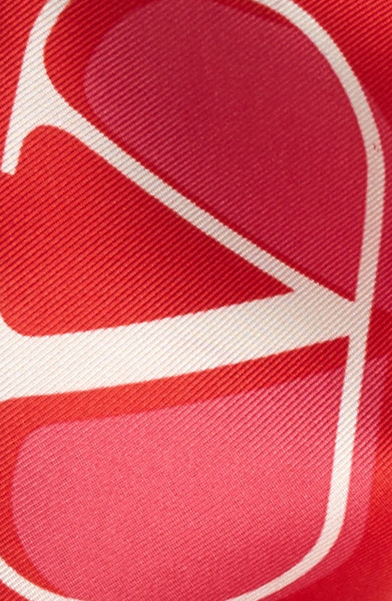 Valentino Garavani Valentino Logo Print Silk Bandeau Scarf, Alternate, color, 